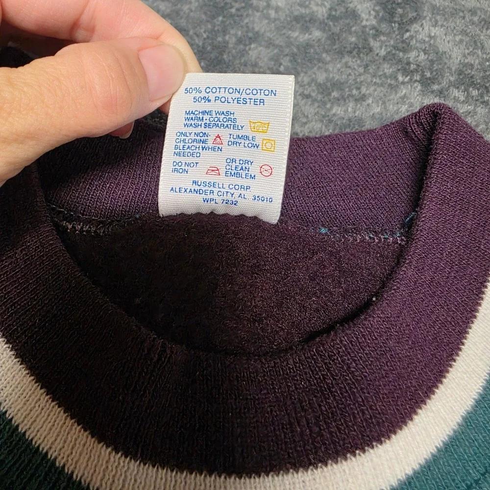 Rare Vintage McDonalds 90s Sweatshirt Size XL Ringer Purple Jerzees Super Sweats